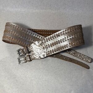 Calvin Klein Jeans Silver and Brown Women's Belt